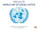 February 20, World Day of Social Justice