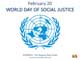 February 20, World Day of Social Justice